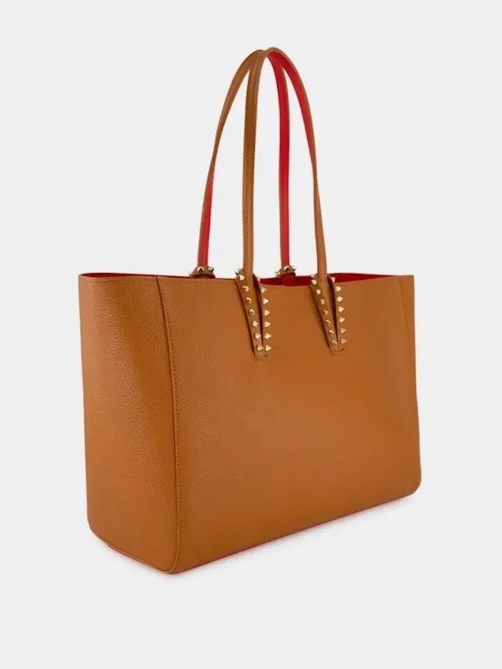 Christian Louboutin CABATA Spiked Studded Empire Leather Tote Bag w. Pouch